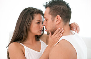 Porn star fools around with an muscular fella who licks her feet and cums on buttock