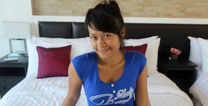 Filthified far eastern sexpot strips on camera and also gets her cunt busted by a macho