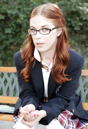 Redhead, Uniform, Outdoors, Glasses, Clothed