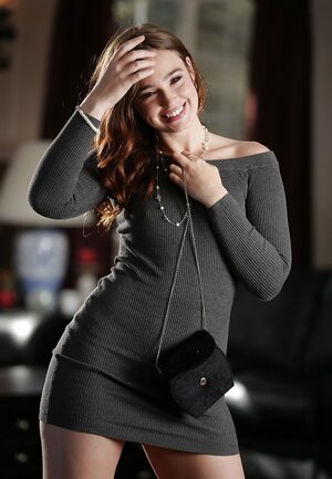 Coquette comes home and moreover playfully gets naked after an exciting date in restaurant