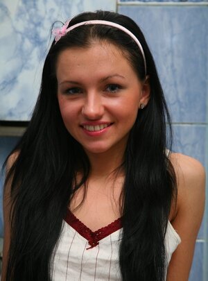 Excited youngster comes to bathroom & has an intercourse raven-haired babe's orifices