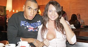 Hoe chills in the local bar in the evening and moreover plus gets picked up and moreover plus fucked in WC