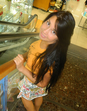 Young and fresh shopaholic acts extremely sinful in a fitting room revealed in the mall