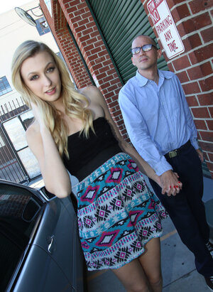 Thin blonde wife Alexa Grace has fun banging a black bull to her cuckold's dismay