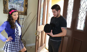 Maya Grand makes her grand entrance, makes love this nice cock