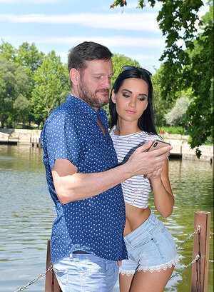 Dp session for a vintage Euro brunette