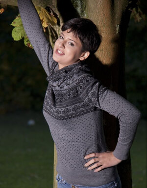 Coco de Mal goes topless in denim shorts in the woods