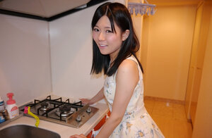 Far eastern legal teen Mai Araki reveals her excellent ass and delicious pussy before blowjob