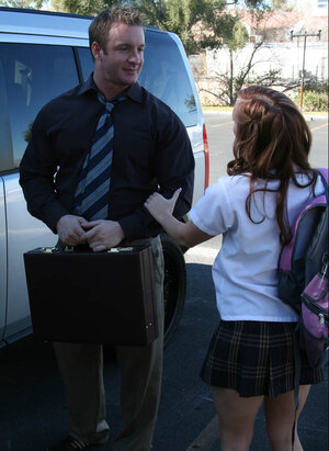 Teacher slaps Dani Jensen's magic bean red before sucking the pain away