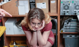 Roxy Panther gets bent over the desk and furthermore fucked doggystyle by Mike Mancini