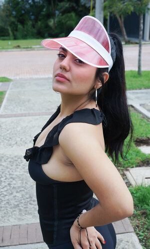 Rotund Camila Valdovino frees big breasts and takes Mario Leon cock