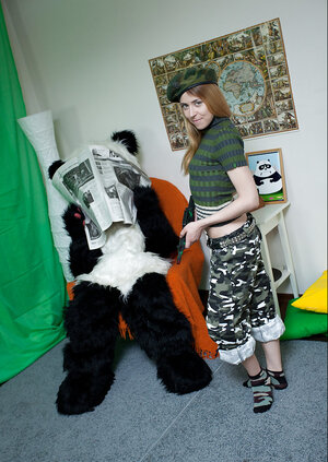 Panda vibrator is going to appreciate some punishing sex with a hot chick