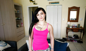 Mand moreovery Sky uncovers tempting curves and moreover big teen tooshie in lingerie