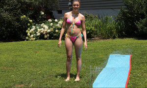 Amber Moore shows what she can do with sprinklers also