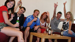 Tanja 18-19 y.o., Vika Sokol, and Xandy love drunken group sex in the bathtub