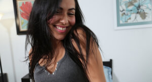 This broad looks first-class on that bed, showing off her college girl pussy